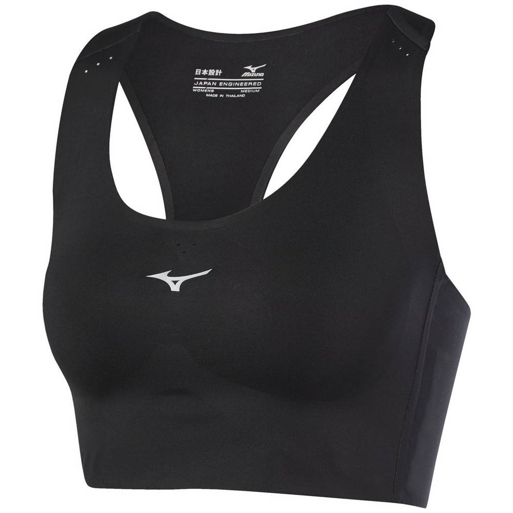 Mizuno Aero Crop - Bayan Sporcu Sütyeni - Siyah Türkiye (SLWOME-670)